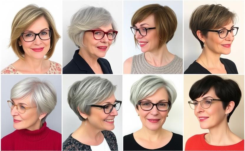 20 Chic Short Hairstyles for Women Over 50 With Glasses